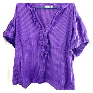 Cute Purple Blouse w Silver Pinstripes! 26/28